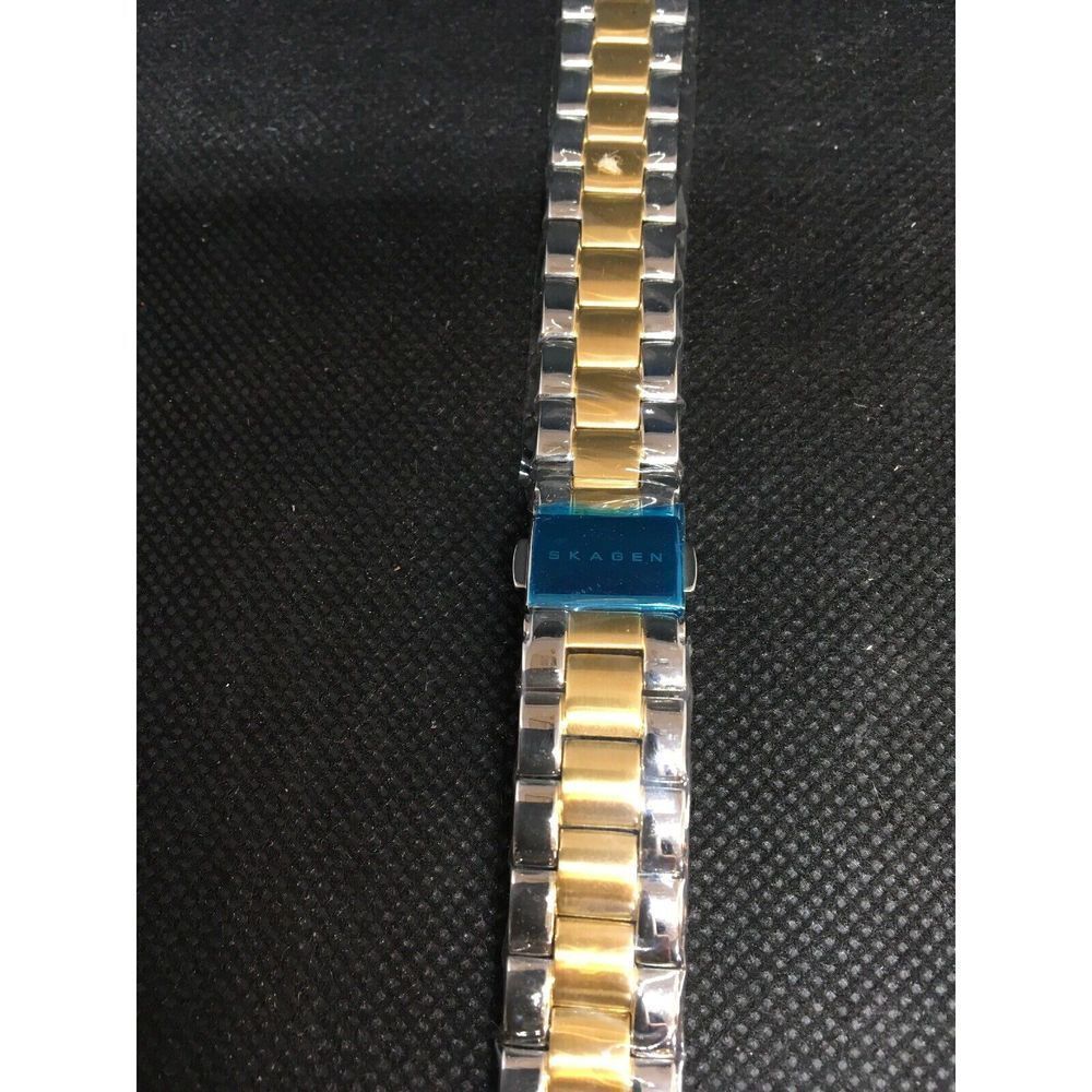 Skagen 17mm Silver Gold Stainless Steel Bracelet Watch Band R643